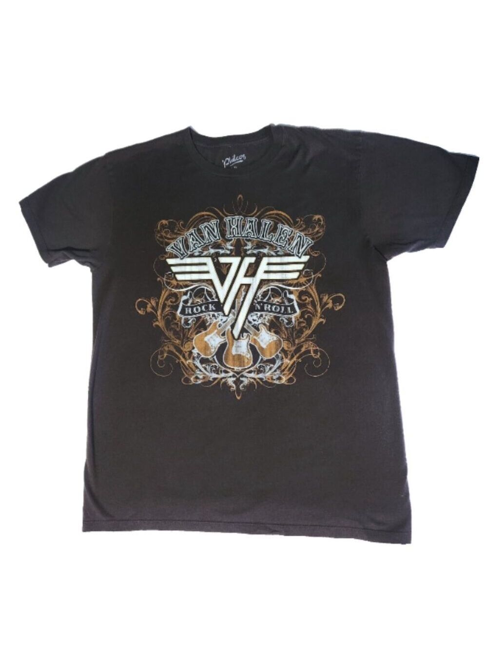 Van Halen T-shirt Large Bold graphic Brown Short Sleeves 100% Cotton